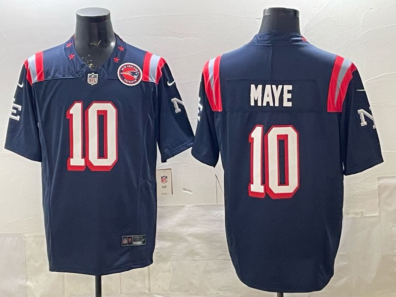 Men 2025 New England Patriots #10 Maye blue 3th generation  Nike Limited NFL Jersey style 02->->